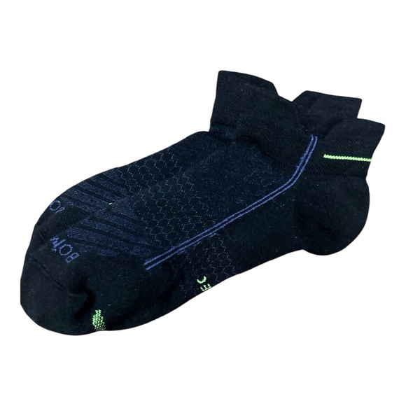 Bombas Black and Green Running Athletic Socks LG - Picture 1 of 7